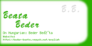 beata beder business card